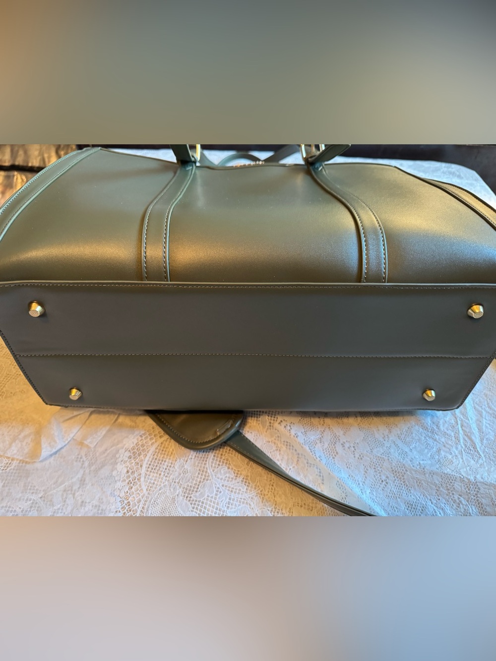 Women’s Olive 15.6 Laptop Tote with Removable Shoulder Strap - Picture 6 of 10
